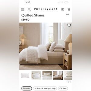 Pottery Barn linen zipper king sham set